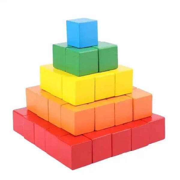 Wooden 100Pcs Cube Blocks - Image 1