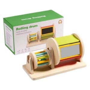 MONTESSORI ROLLING DRUM FOR TODDLERS' HAND PLAY AND SPINNING