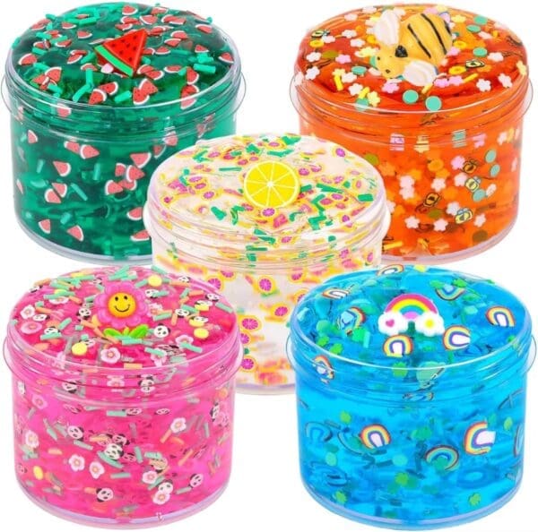 Clear Slime Kit 6 Pack Crunchy Glitter Crystal Slime - Image 1