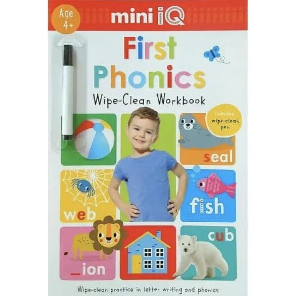 First Phonics Wipe-Clean Workbook Mini Iq, Age 4+ - Image 1