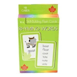 Rhyming Words Skill Building Flash Cards Grade K-1 Age 5+ Canadian Curriculum Series