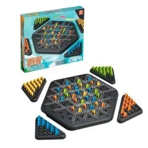 Chain Triangle Chess Game, Mini Plastic Chain Chess Puzzle
