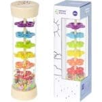 7 inch Wooden Rain Stick Montessori Toys for Babies 6-12 Months,Baby Rattle Shaker Sensory Developmental Toy