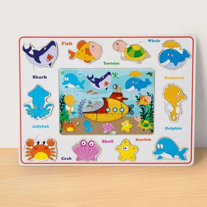 987.Jpg Wooden Puzzle Sea Animals Jigsaw - Image 1