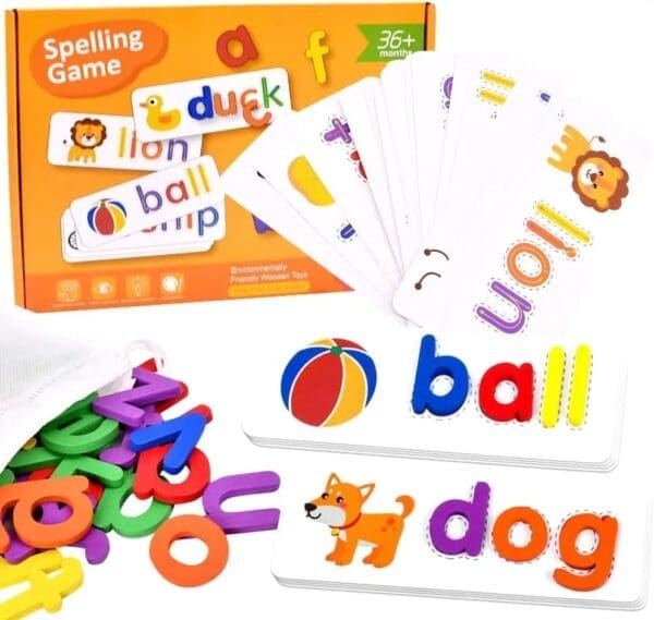 Spelling Game Friendly Wooden Toys For Toddlers Basic Practice - Image 1