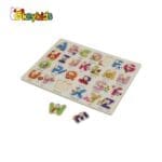 WOODEN LOWER CASE ABC PUZZLE WITH KNOBS