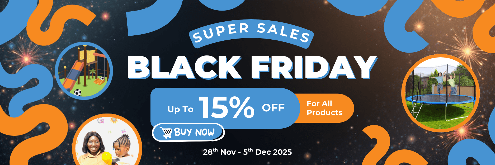 Dated Playful And Colorful Black Friday Promo Email Header