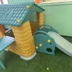Indoor Mini Playhhouse with slide size: 	212*105*121cm