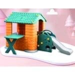INDOOR MINI PLAYHOUSE WITH SLIDE, COUNTER AND STOOL size:212*105*121cm
