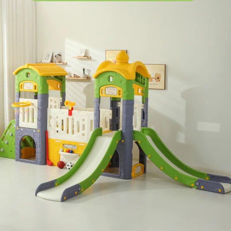 1582.Jpg Preschool Double Slide Houses Play Set Size:390*225*180Cm - Image 1
