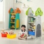 4 COMPARTMENT KIDS PLASTIC STORAGE SHELF