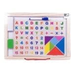 DOUBLE-SIDED WRITING SLATE BOARD WITH MAGNETIC ALPHABETS