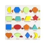WOODEN SHAPES AND NAME PUZZLE BOARD
