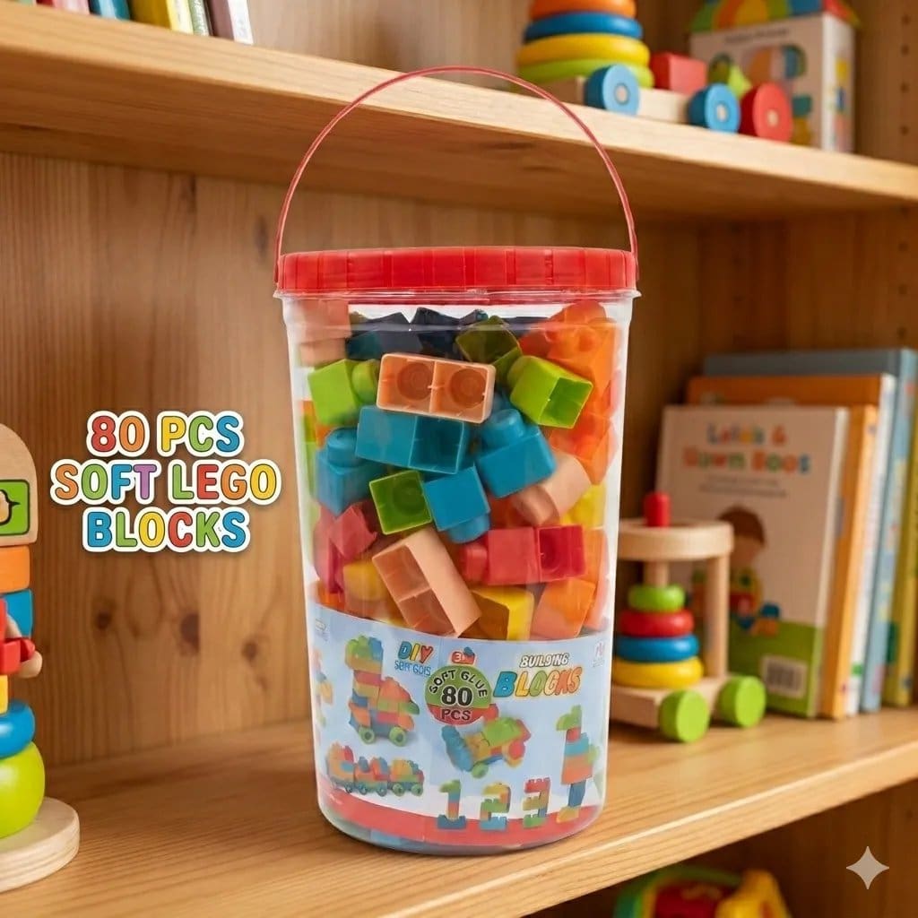 1593.Jpg 80Pcs Soft Building Blocks - Image 1